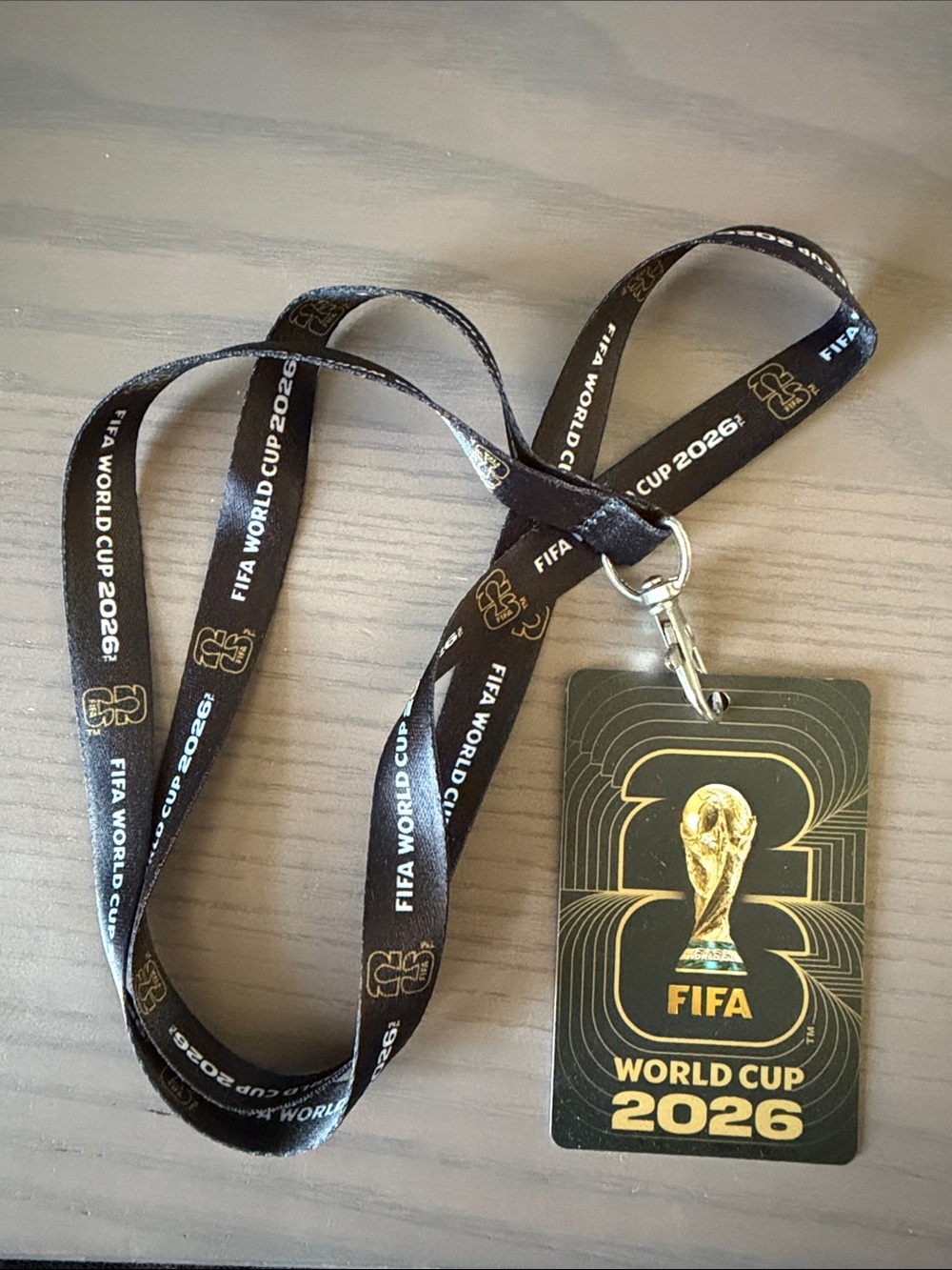 FIFA World Cup 2026 Lanyard with Badge - Black & Gold